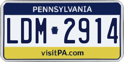 PA license plate LDM2914