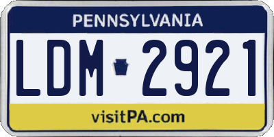 PA license plate LDM2921