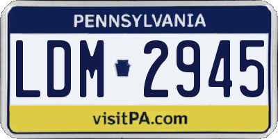 PA license plate LDM2945