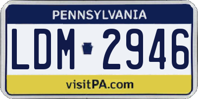 PA license plate LDM2946