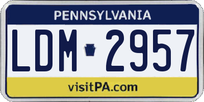 PA license plate LDM2957