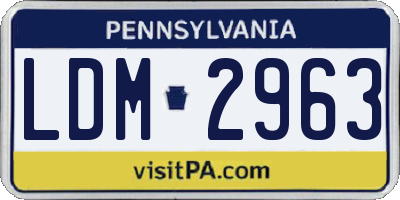 PA license plate LDM2963