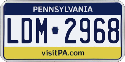 PA license plate LDM2968
