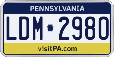 PA license plate LDM2980