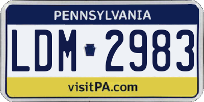 PA license plate LDM2983