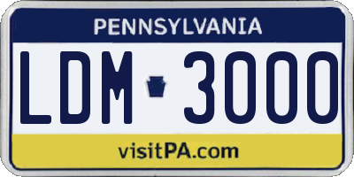 PA license plate LDM3000