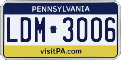 PA license plate LDM3006