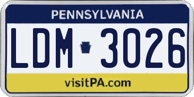 PA license plate LDM3026