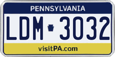 PA license plate LDM3032