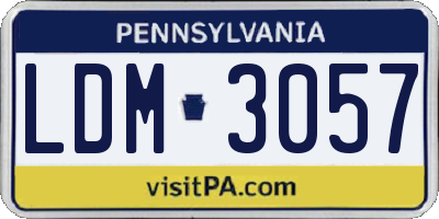 PA license plate LDM3057