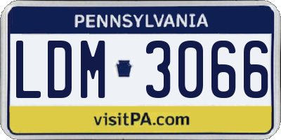 PA license plate LDM3066