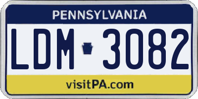 PA license plate LDM3082