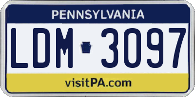 PA license plate LDM3097