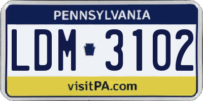 PA license plate LDM3102