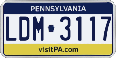 PA license plate LDM3117