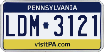 PA license plate LDM3121