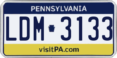 PA license plate LDM3133