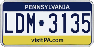 PA license plate LDM3135