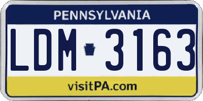 PA license plate LDM3163