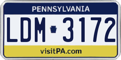 PA license plate LDM3172