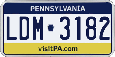 PA license plate LDM3182
