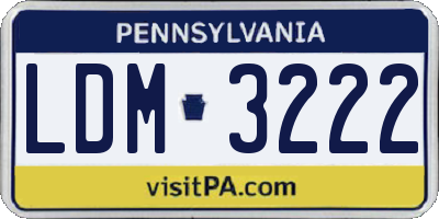 PA license plate LDM3222