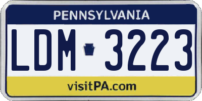 PA license plate LDM3223