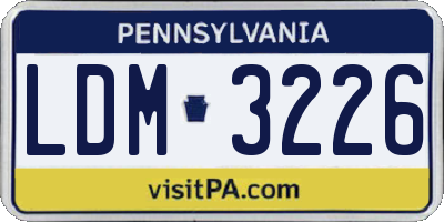 PA license plate LDM3226