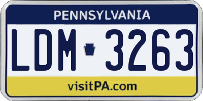 PA license plate LDM3263