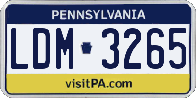 PA license plate LDM3265