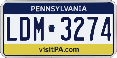 PA license plate LDM3274