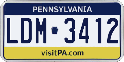 PA license plate LDM3412