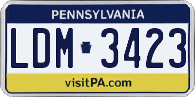 PA license plate LDM3423