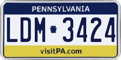 PA license plate LDM3424