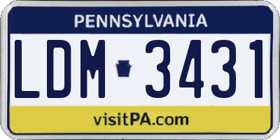 PA license plate LDM3431