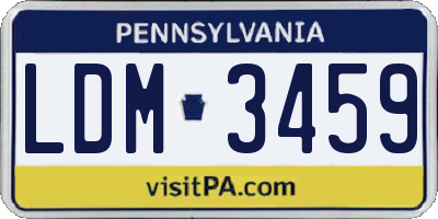 PA license plate LDM3459