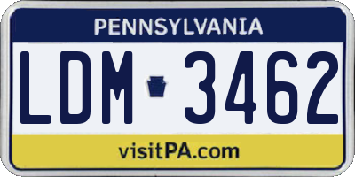 PA license plate LDM3462