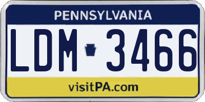 PA license plate LDM3466