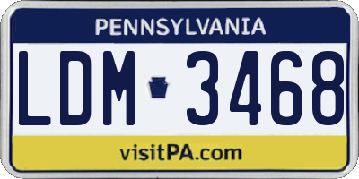 PA license plate LDM3468