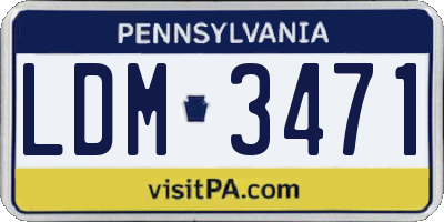 PA license plate LDM3471
