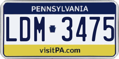 PA license plate LDM3475