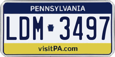PA license plate LDM3497