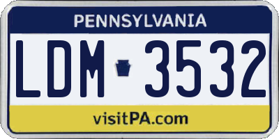 PA license plate LDM3532
