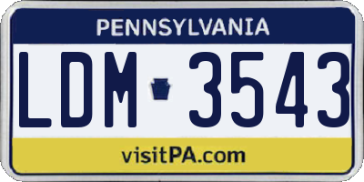 PA license plate LDM3543