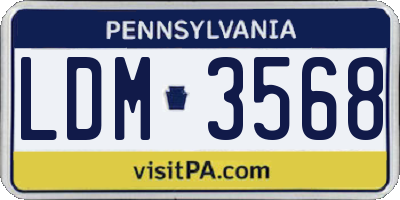PA license plate LDM3568