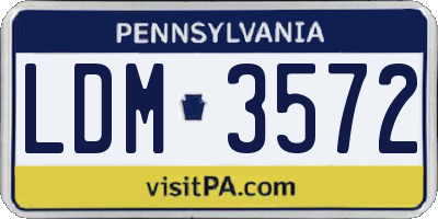 PA license plate LDM3572