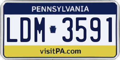 PA license plate LDM3591