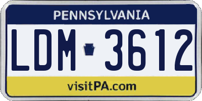 PA license plate LDM3612