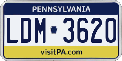 PA license plate LDM3620