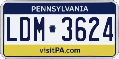 PA license plate LDM3624